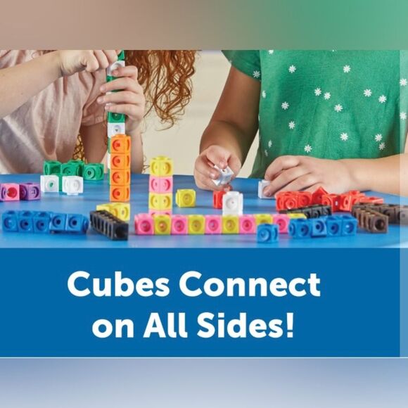 Learning Resources STEM Explorers MathLink 98 Colorful Cubes Educational Toy. 5+ - Picture 6 of 9